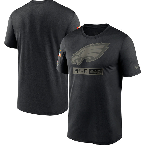 Men's Philadelphia Eagles Black NFL 2020 Salute To Service Performance T-Shirt